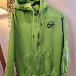 DIXXON Neon Green Zip Up Hoodie